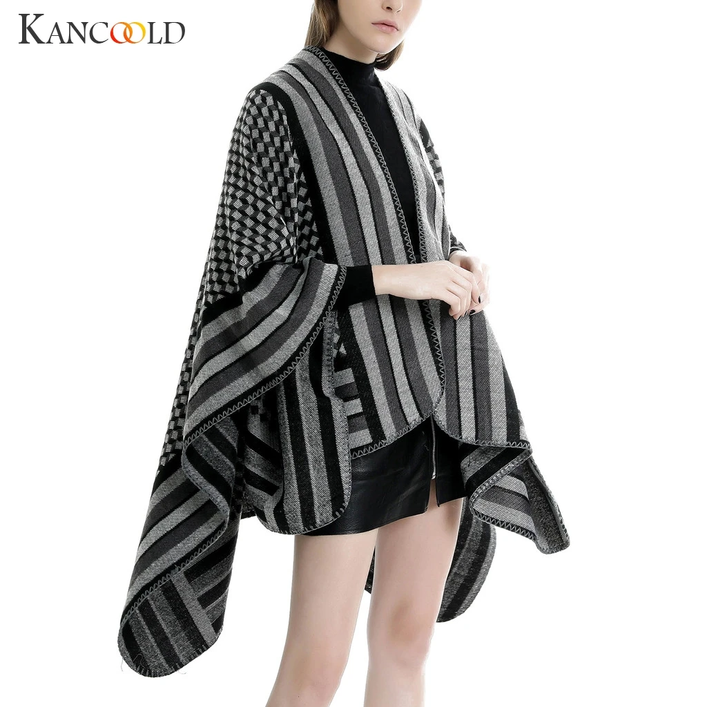 KANCOOLD coats URBAN GYPSY Winter Knitted Sweater Coat Cashmere Capes Shawl Cardigans fashion and jackets women 2019Sep2 | Женская