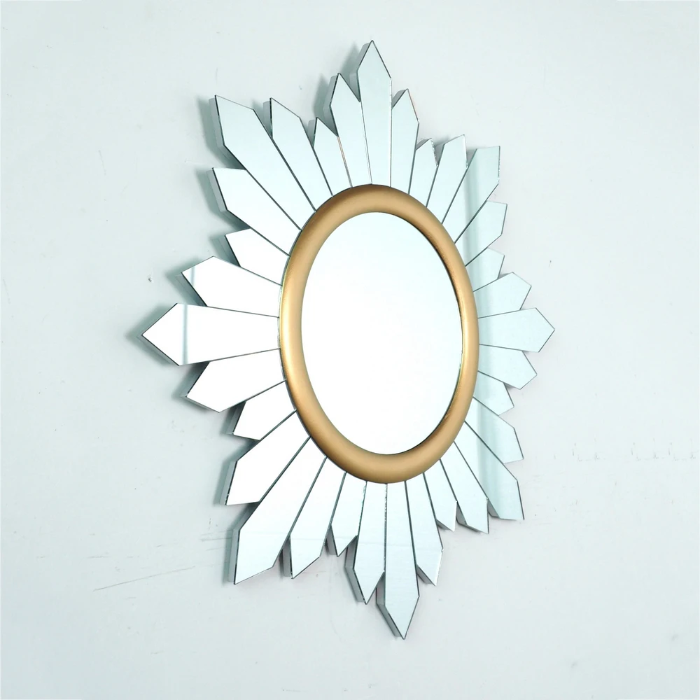 

Bathroom Mirror Wall-mounted Irregular Star Month Sunburst Wall Vanity Shaving Mirror Silver For Home Decorative Supplies