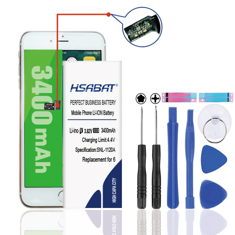 HSABAT Топ бренд 100% новый 3400mAh аккумулятор для iPhone 6 6G батарея iPhone6 4 7 'Ɗ дюймов