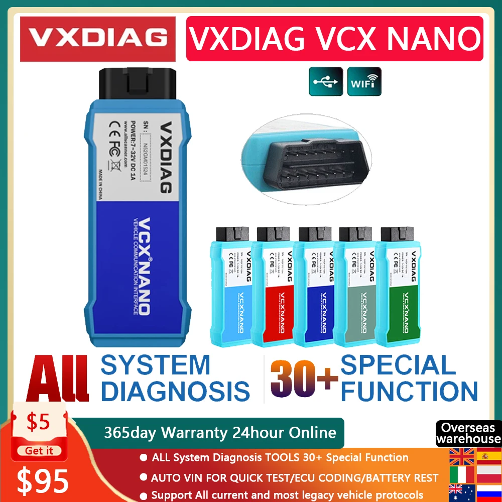 VXDIAG VCX NANO ALL System Diagnostic Tool For GM MDI2 GDS2  For FORD For Toyota IT3 TIS Mini VCI J2534 For JLR ABS SRS Scanner
