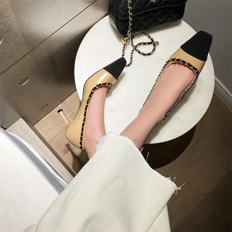 

FEDONAS Fashion Shallow Shoes For Women Concise Design Wedding High Heels Pumps Newest Genuine Leather Shoes Woman Heels 2021