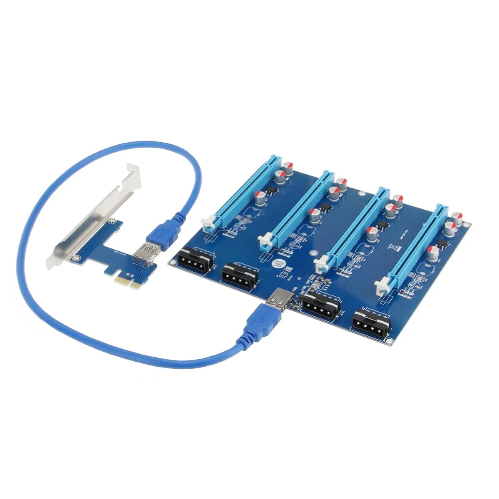 pci e adapter card pci e x1 to pci e x16 expansion card converter card with usb3 0 cable power cable for mining miner btc eth free global shipping