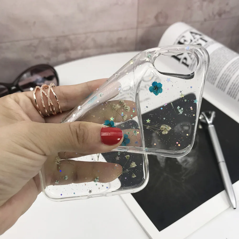 Настоящие сухие цветы чехол для iphone 7 8 Plus X чехол для iphone 11 Pro XR X XS Max 8 7 6S 6 Plus чехол силиконовый чехол для телефона s