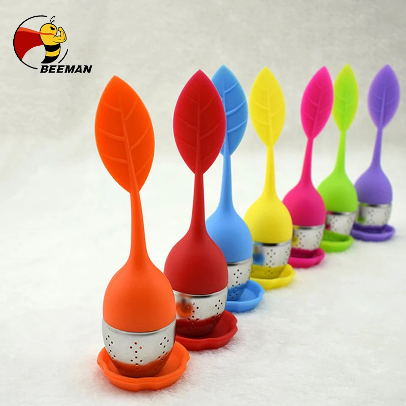 

Ситечко для чая BEEMAN, силиконовое ситечко из нержавеющей стали для заваривания чая с листьями дерева