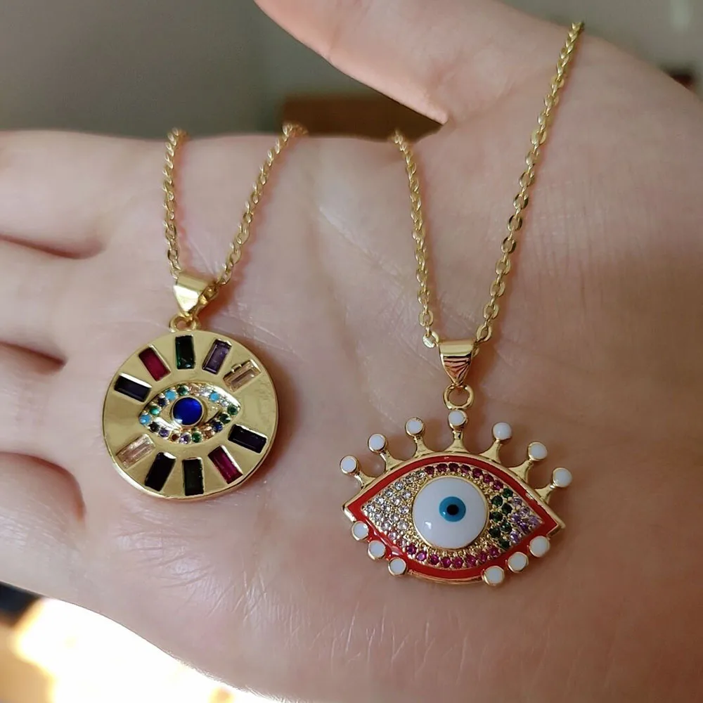 Женское Ожерелье с золотым наполнителем ожерелье фианитом и эмалью Радужное