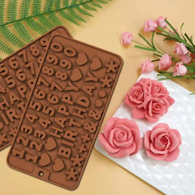 

1PC Silicone Chocolate Mold Letter and Number fondant molds cookies bakeware tools Cake decorating tools Baking Accessories