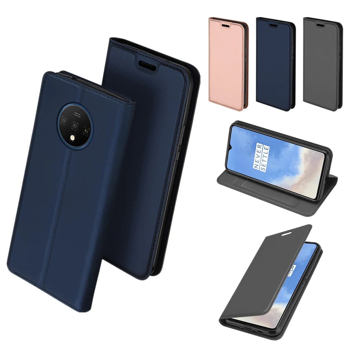 Кожаный чехол для OnePlus 7T Pro 6T 5G телефона с дизайном книги Магнитный защитный флип