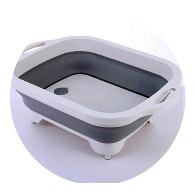 

Folding Cutting Board Multifunctional Collapsible Sink Drain Basket Washable Vegetables Strainer Kitchen Storage Organizer