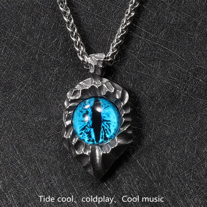 

Evil Eye Men's Titanium Steel Necklace Personality Demon Eye Pendant Designer Charms Elegant Design Quick Delivery