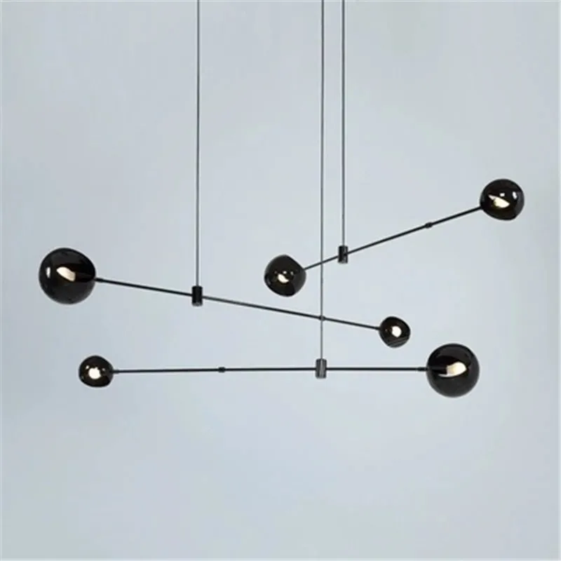 

Long American Wrought Iron Chandelier Nordic Simple Vibrating Lamps European Retro Modern Bedroom Living Room Lamp