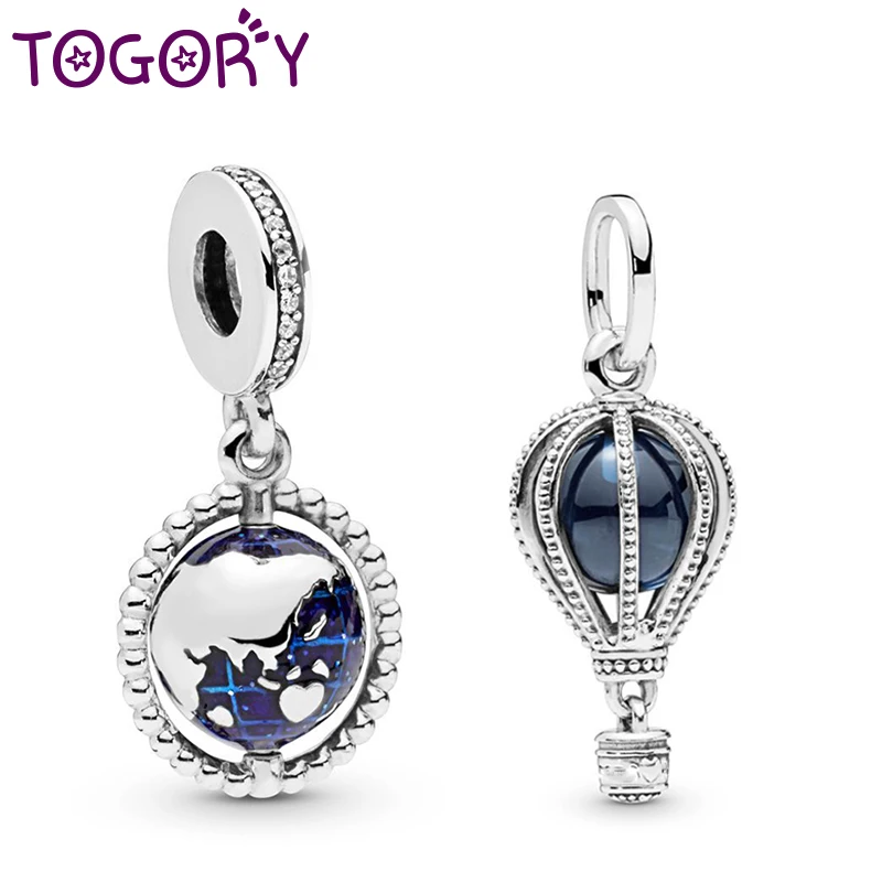 2 шт./лот Аутентичные Голубая Эмаль Круглые Подвески Fit оригинальный бренд