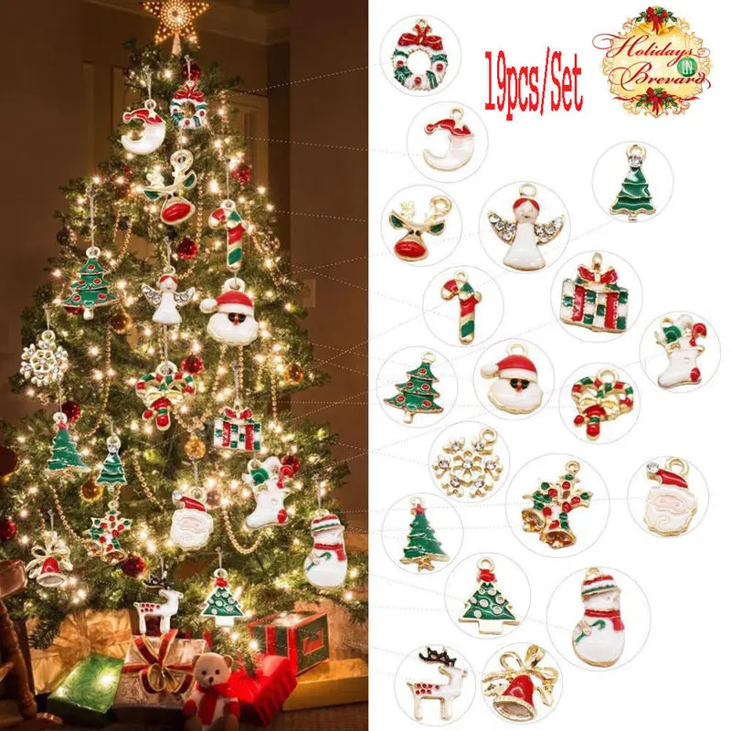 19 шт./компл. Новое эмалированное Рождественское украшение елка колокольчик