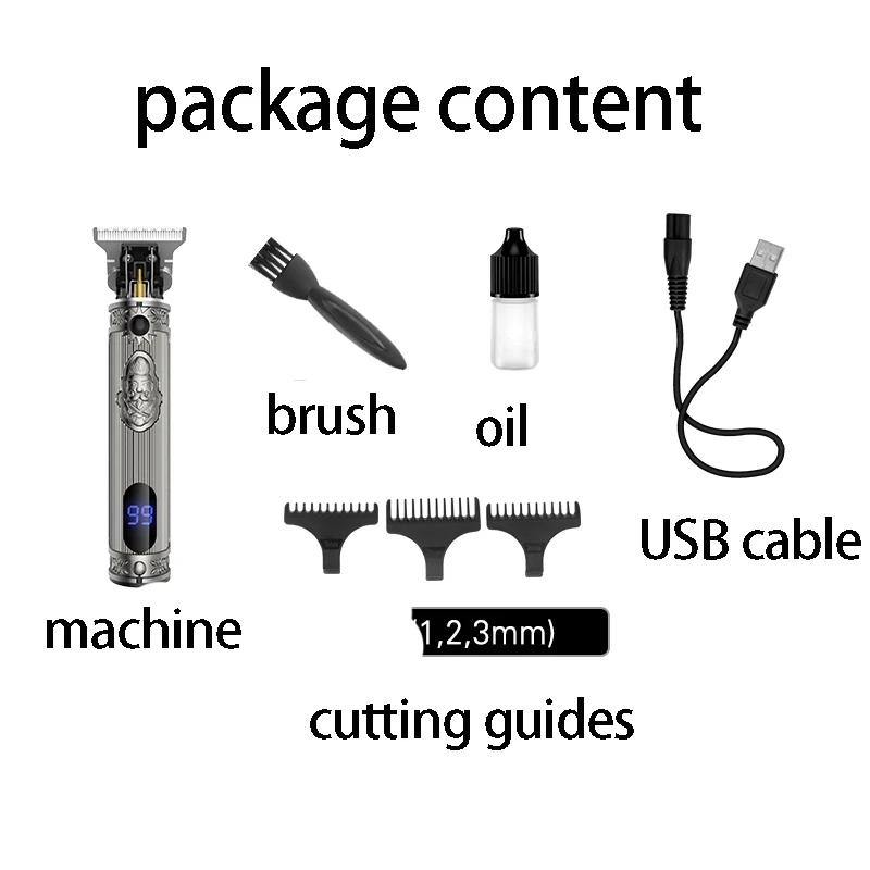 

Kemei KM-700H Barber Precise Zero Gapped Hair Trimmer LCD display Cordless Finish Machine with Human Head Patter