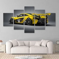 canvas poster modular wall art hd printed picture 5 pieces yellow luxury sports car painting modern living room home decor frame