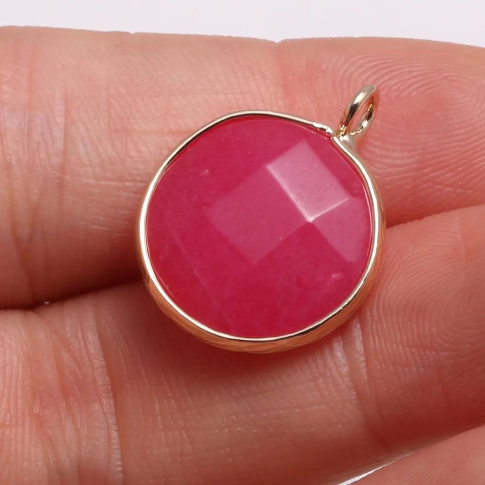 Подвески из нефрита круглые граненые розового кварца 1 шт. | Украшения и