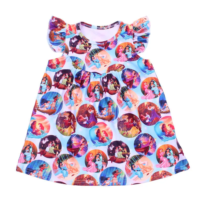 Детские топы Рубашка с длинными волосами принцессы героями мультфильмов