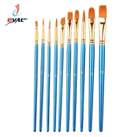 hot sell 10 pcs nylon paint brushes set for drawing painting acrylic watercolor professional art supplies