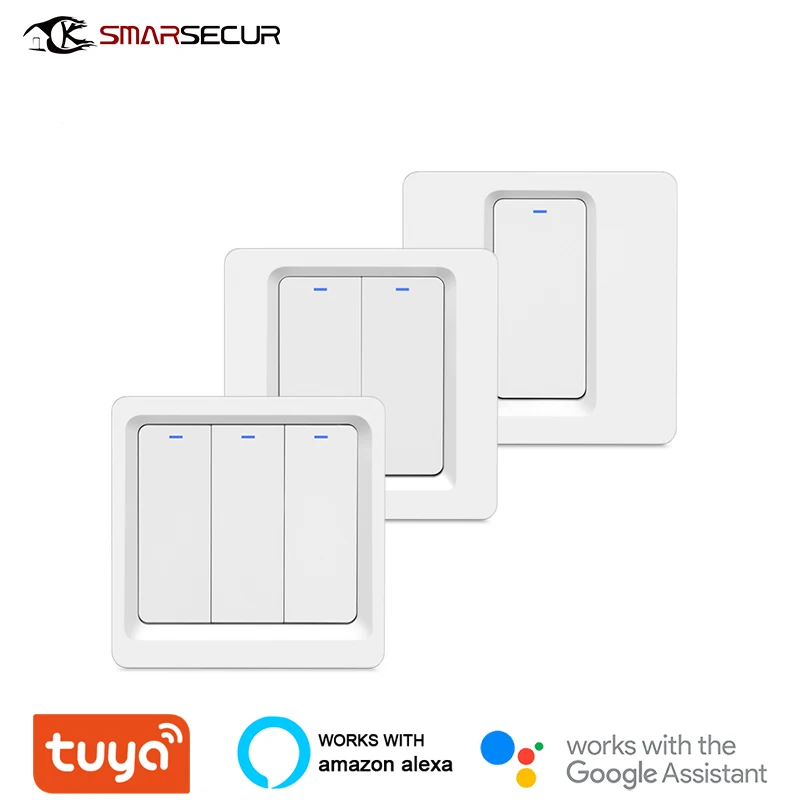 

Переключатель настенный с голосовым управлением и поддержкой Wi-Fi, 1/2/3 кнопок