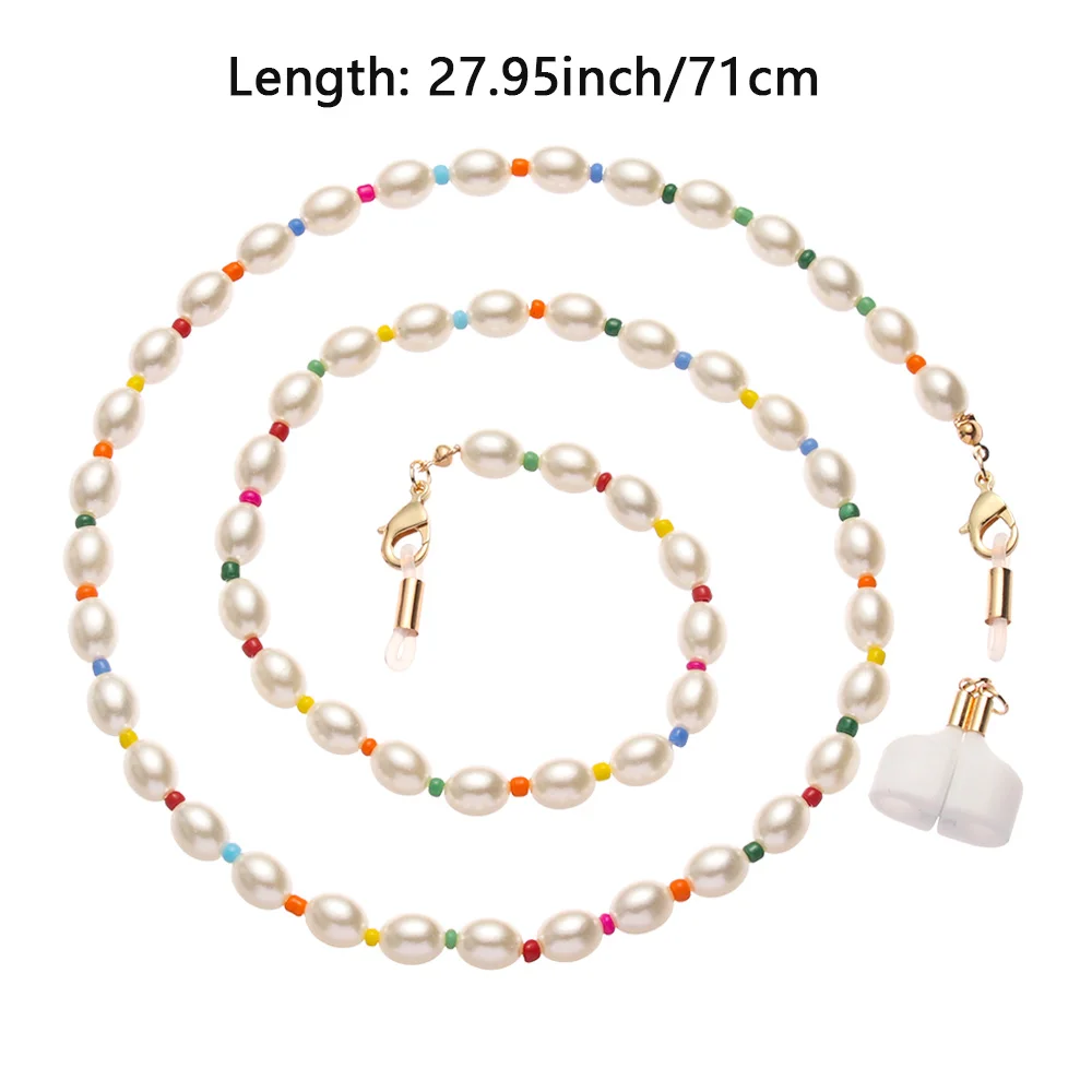 

1Pc 71cm Bead Glasses Chains for Women Hanging Pearl Neck Strap Eyeglasses Sunglasses Holder Anti Slip Eyewear Lanyards Dropship