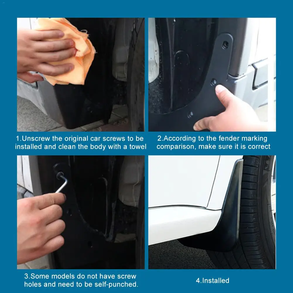 

4PCS Mud Flaps Splash Guard Fender for Tesla Model 3 with Fixing Screw Keep Your Car Body Clean