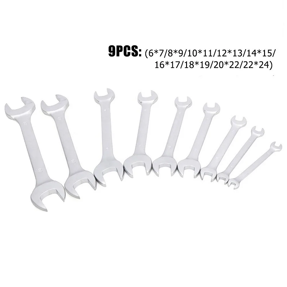 

9pcs Thin Open End Wrench Set Ultra-thin Flat Wrench Tool Multi-Function Super-thin For Plumbing Tubing Gas Nozzle Fork Spanner