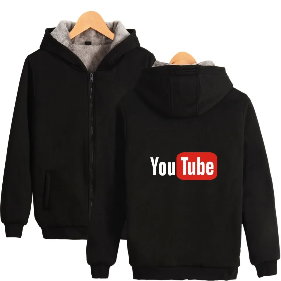 

Дизайн Youtube, зимняя толстовка, флисовые супертеплые толстовки, свитшот, утепленная куртка с принтом You Tube, брендовая одежда
