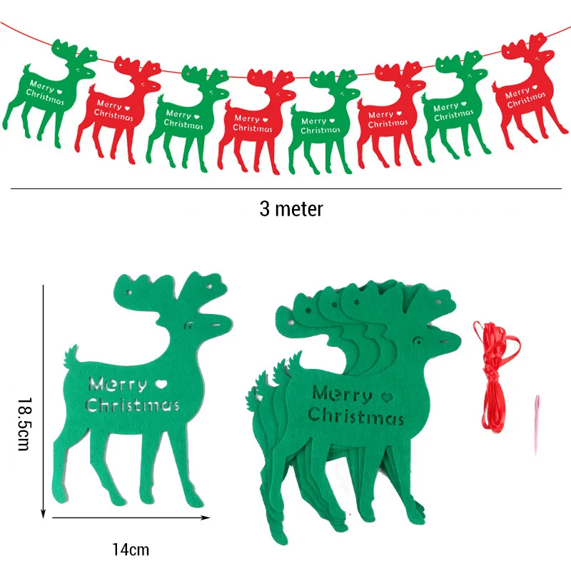 3 метра рождественские флаги Висячие фетровые поделки для дома Рождественские