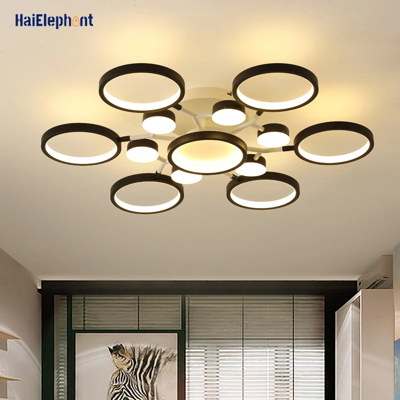 Новый светодиодный Люстра для освещения Гостиная Спальня исследование кольца