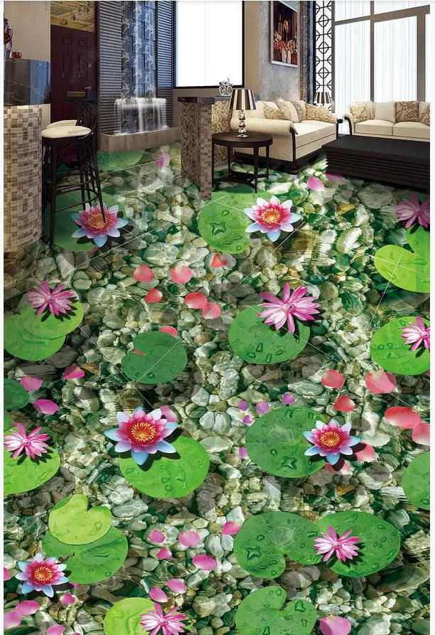 Пользовательские самоклеющиеся водонепроницаемые обои на пол наклейки стену