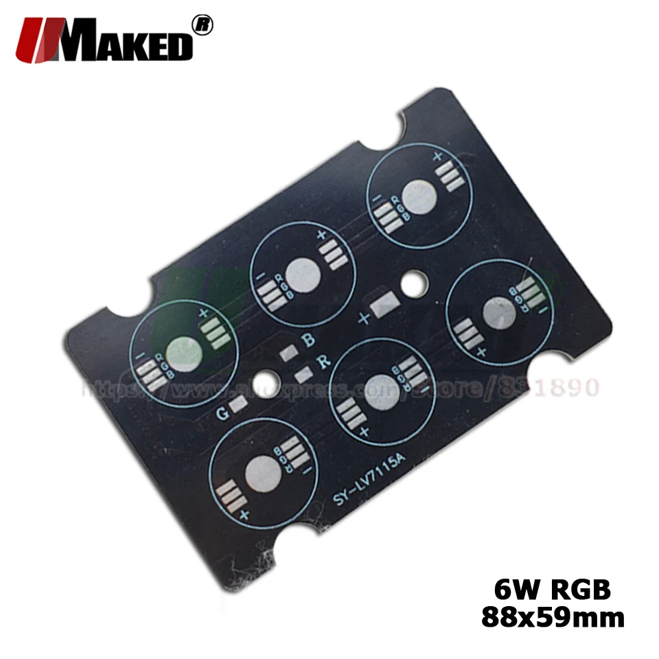 Светодиодная печатная плата 6 Вт RGB прожектор алюминиевая пластина радиатор