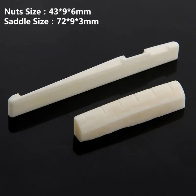 

6 String Acoustic Guitar Bone Bridge Saddle and Nut and 6pcs Guitar Bone Bridge 87HF
