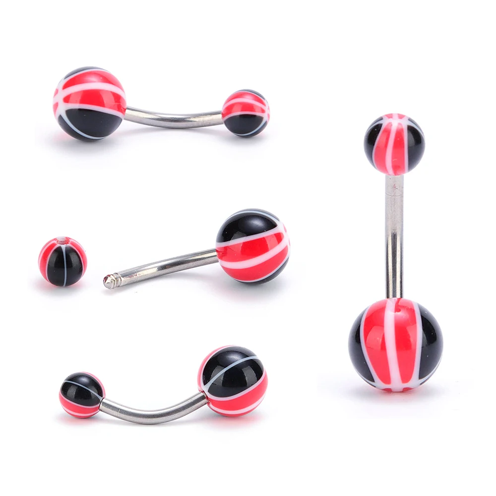 Пирсинг живота разных цветов 5 шт./компл. акриловый шар из нержавеющей стали