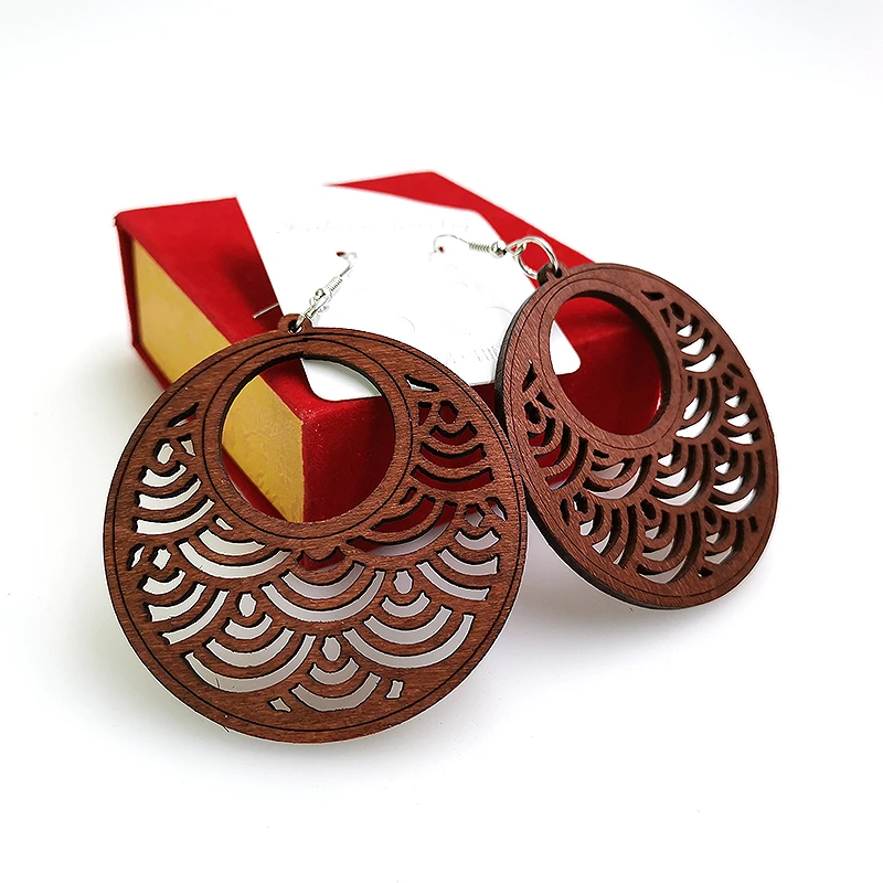 YD & YDBZ классические серьги из дерева женские сережки с подвесками модные