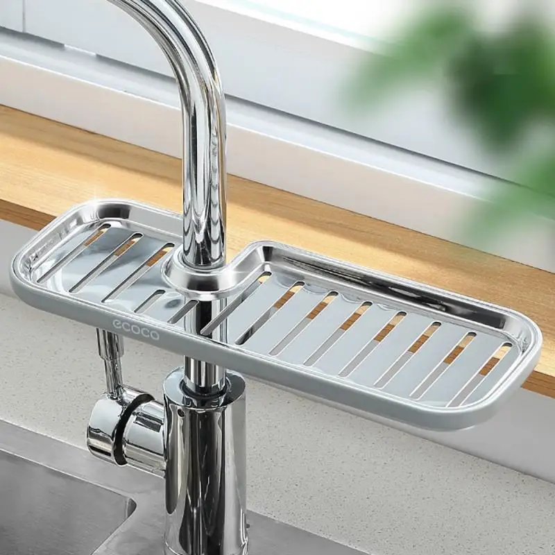 

Sink Shelf Soap Sponge Drain Rack Organizer Basket Bag Faucet Holder Adjustable Bathroom Shelf Stainless Steel Kitchen Accessory