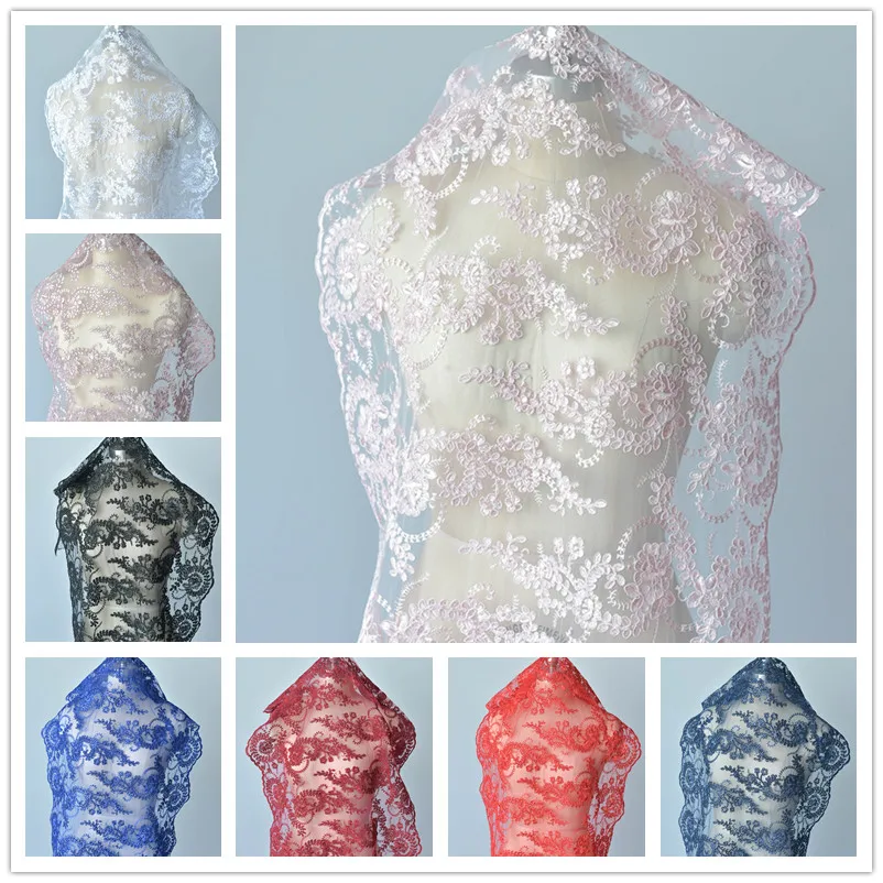 Многоцветная кружевная ткань с вышивкой Фата для невесты свадебное платье