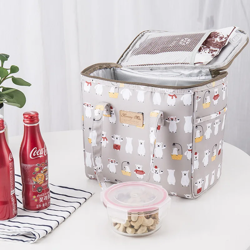 Large Capacity Portable Lunch Bag Fresh Keeping Insulated Tote Travel Waterproof Cool Food Storage Handbags |