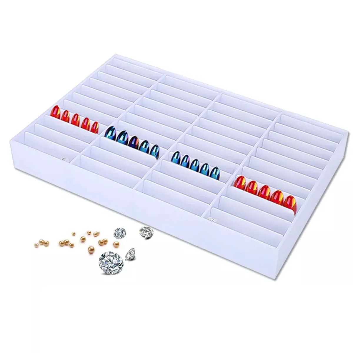 Новая коробка для хранения поддельных кончиков ногтей 44 отделения