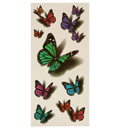 3D Временная красочная наклейка Татуировка бабочка боди арт съемный