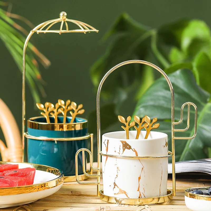 Набор из ложки и вилки мраморной керамики 410 набор керамической посуды для