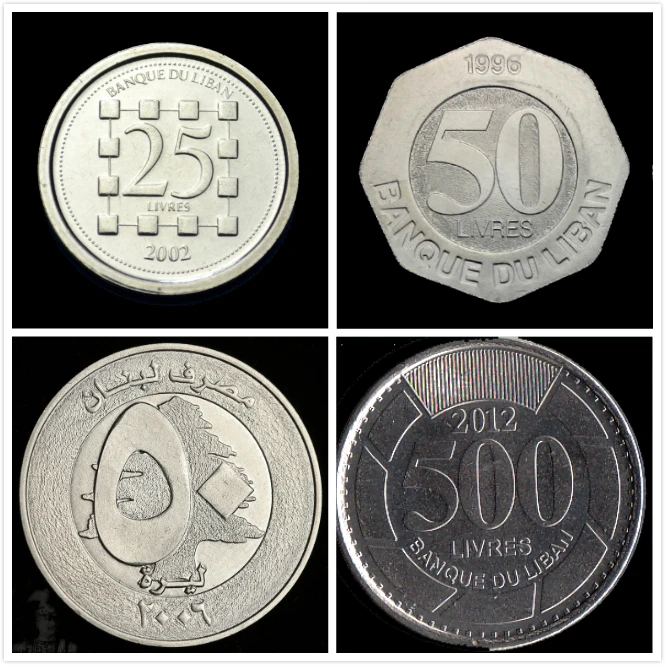 Ливан 25 50 500 фунтов монеты Ближний Восток Азия 100% реальные оригинальные