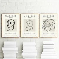 matisse exhibition art line drawing poster abstract minimalist wall art canvas prints famous painting moder decorative picture