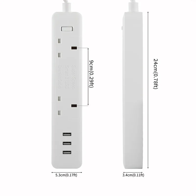 Электрический удлинитель 10 А защита от перегрузки 1 8 м шнур стандарта
