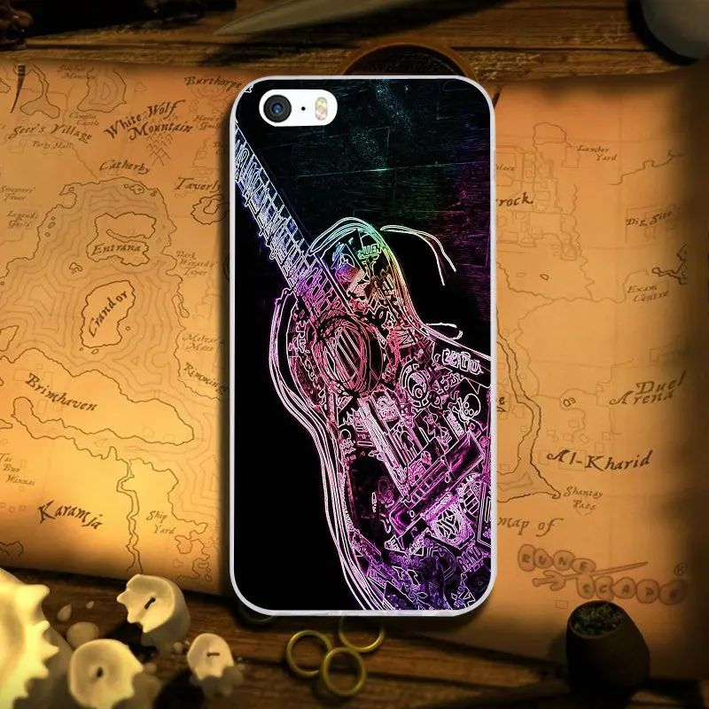 Мягкие силиконовые чехлы для телефонов iPhone 5 6 6S Plus 7 7Plus 8 8Plus X XR XS Max с бас-гитарными