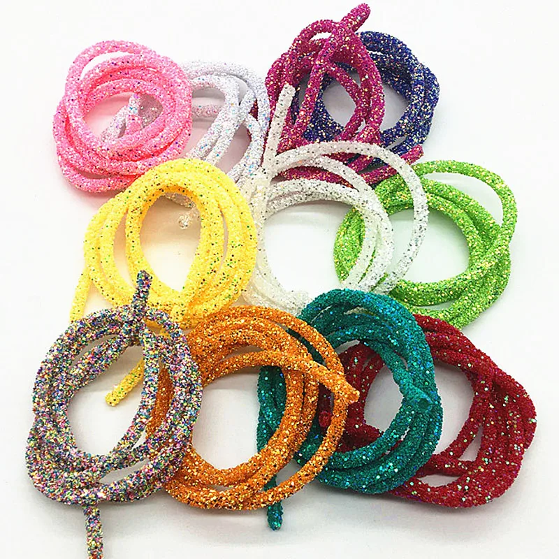 Блестящая веревка с блестками 6 мм мягкая трубка шнур для женской обуви шляпы