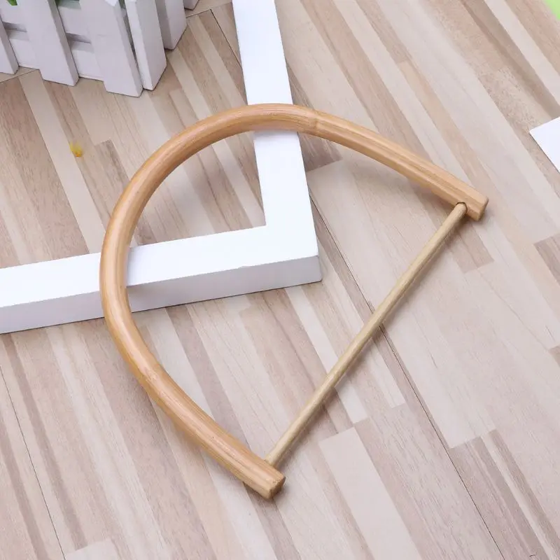 

D Shape Wooden Handle for Handmade Handbag DIY Tote Purse Frame Making Bag Hanger K5DA