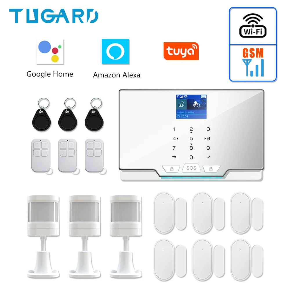 Новейшая белая G20 WIFI GSM домашняя система охранной сигнализации Tuya умный Комплект