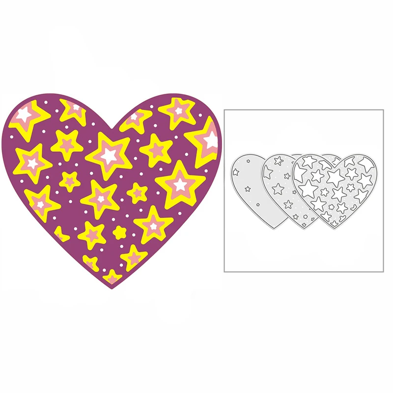 

Новинка 2021 Многослойные Звездные сердца металлические Вырубные штампы для «сделай сам» Скрапбукинг и изготовление карт декоративное тисн...