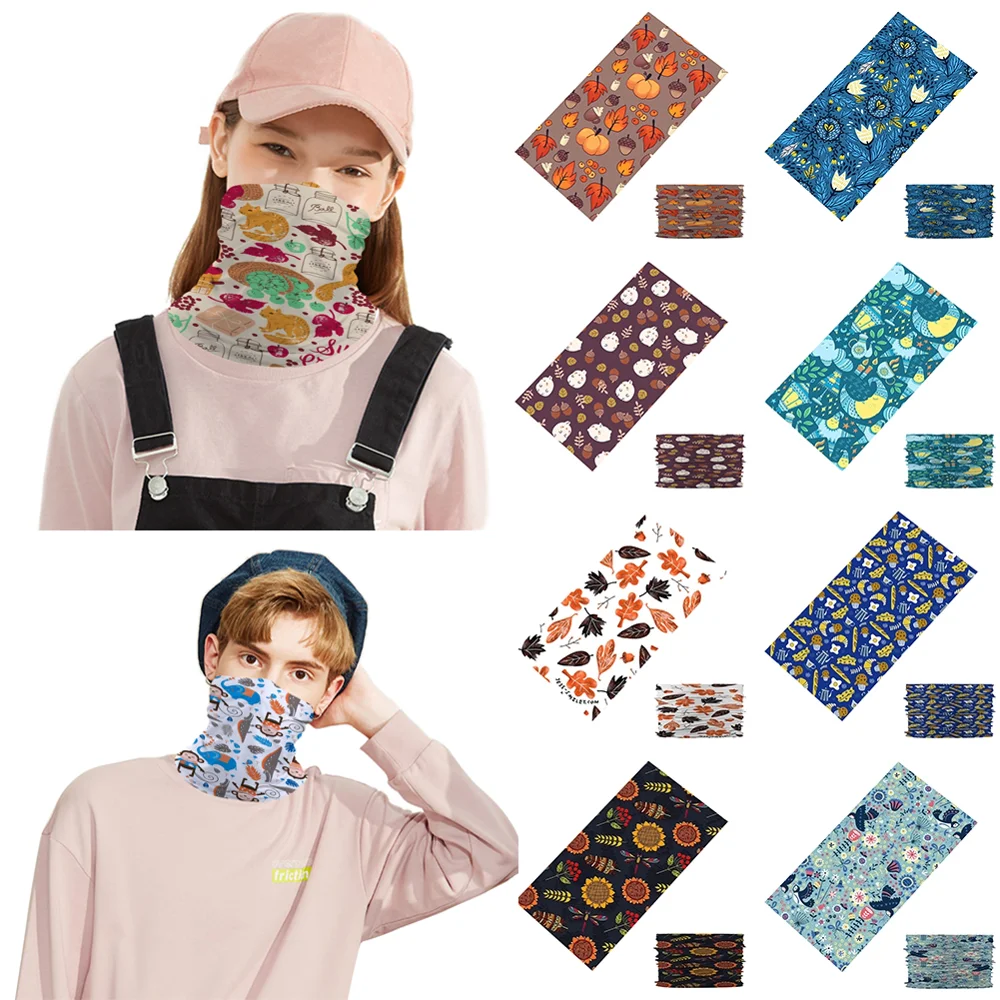 

Neck Gaiter Tube Cycling Scarf Warm Turban Headwear Outdoor Half Face Cover Flower Pattern Polyester Unisex Fashion Headbands