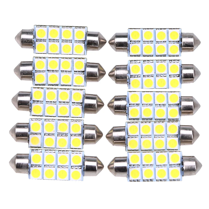 POSSBAY 10 штук 39 мм 5050 8SMD белый микро общий автомобиль гирлянда для салона Купол