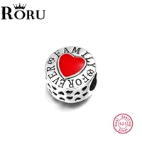 925 sterling silver heart shaped charm bracelet red heart shaped enamel metal beads